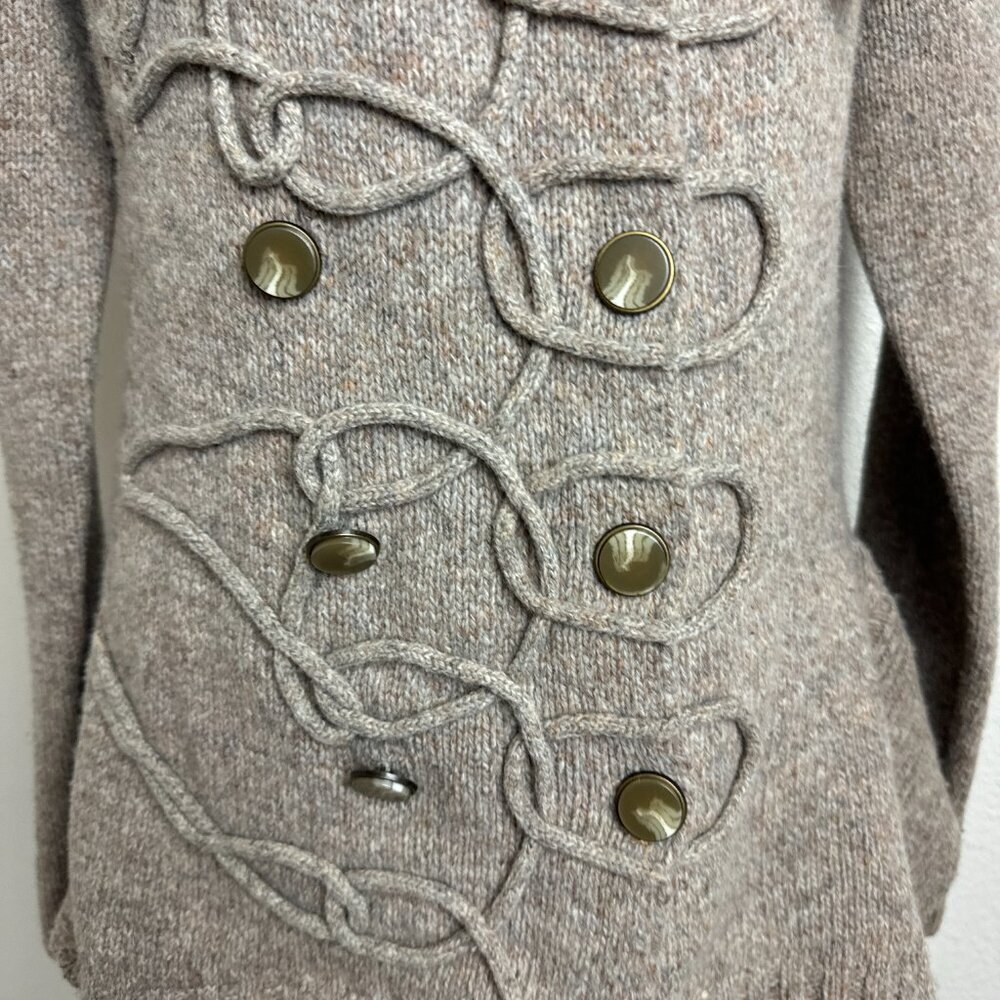 Anthropologie Leifsdottir Buttoned Wool Knit Cardigan Size M - Picture 3 of 13